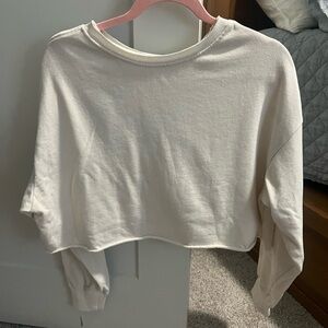 Double Zero white cropped sweatshirt